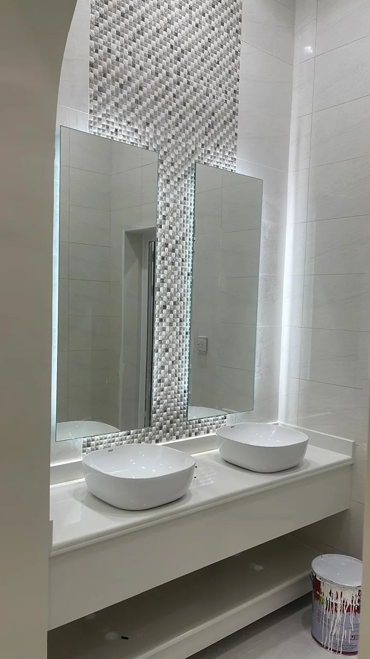 Interior mirrors and basins